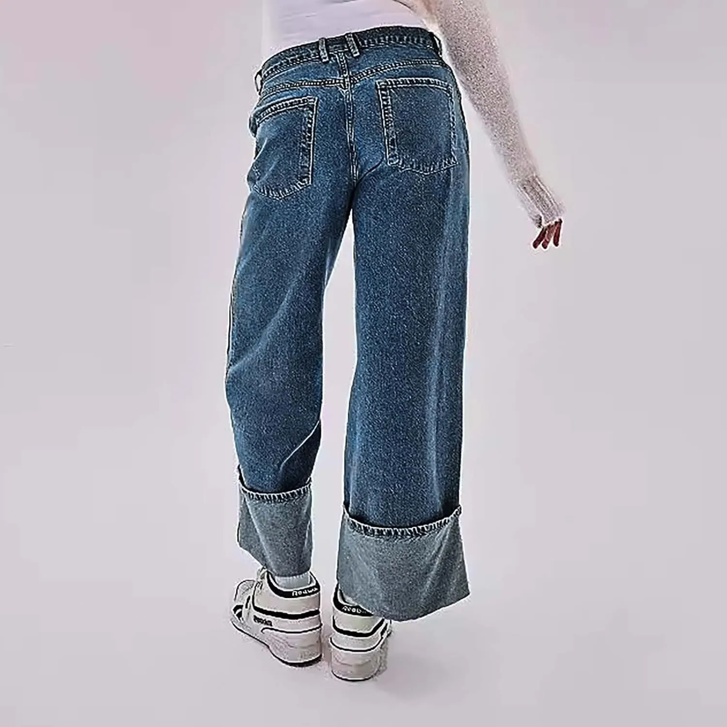 2024 Wide Leg Jeans for Women High Waist Loose Straight Denim Pants 90s Baggy Jeans Trouser Jeans with Pockets