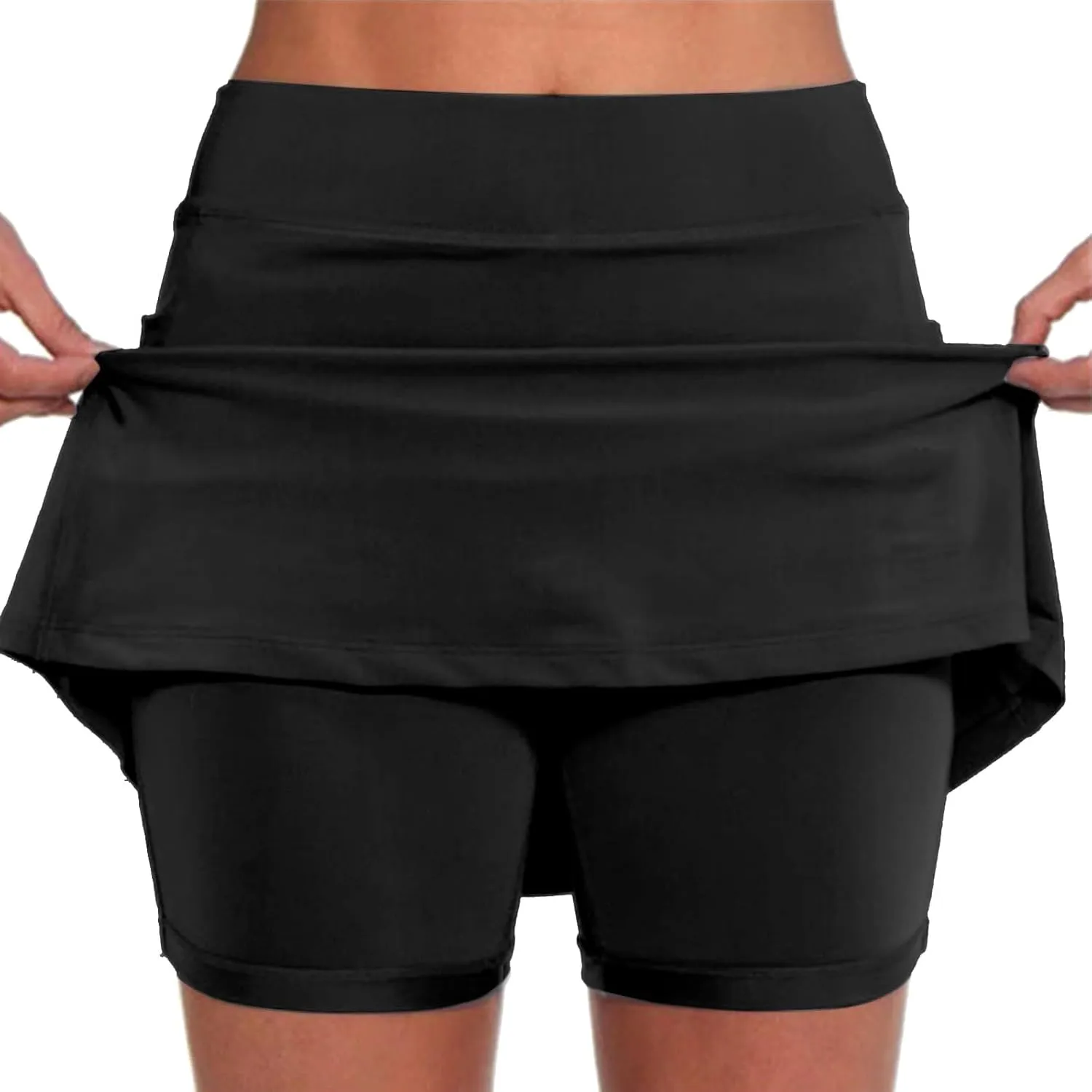 aihihe Tennis Skirts for Women with Shorts Pleated Black Cotton Pleated Skirt for Women Bike Shorts Women Cotton