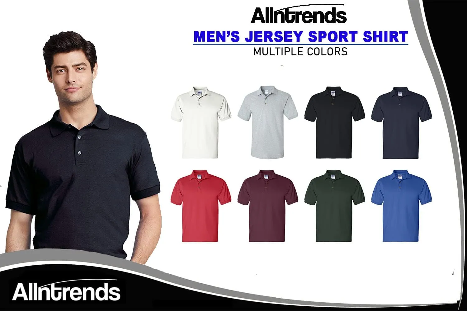 ALLNTRENDS Men's Polo T Shirt US Navy Embroidered Army Top USA American Soldier