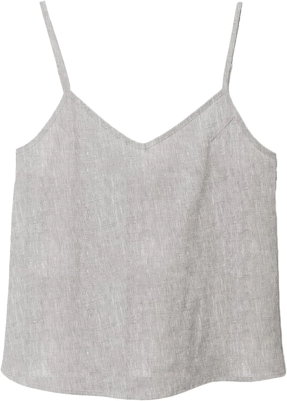 Amazhiyu Women's Linen Camisole Tank Top V-Neck Loose Casual Adjustable Strap Tops