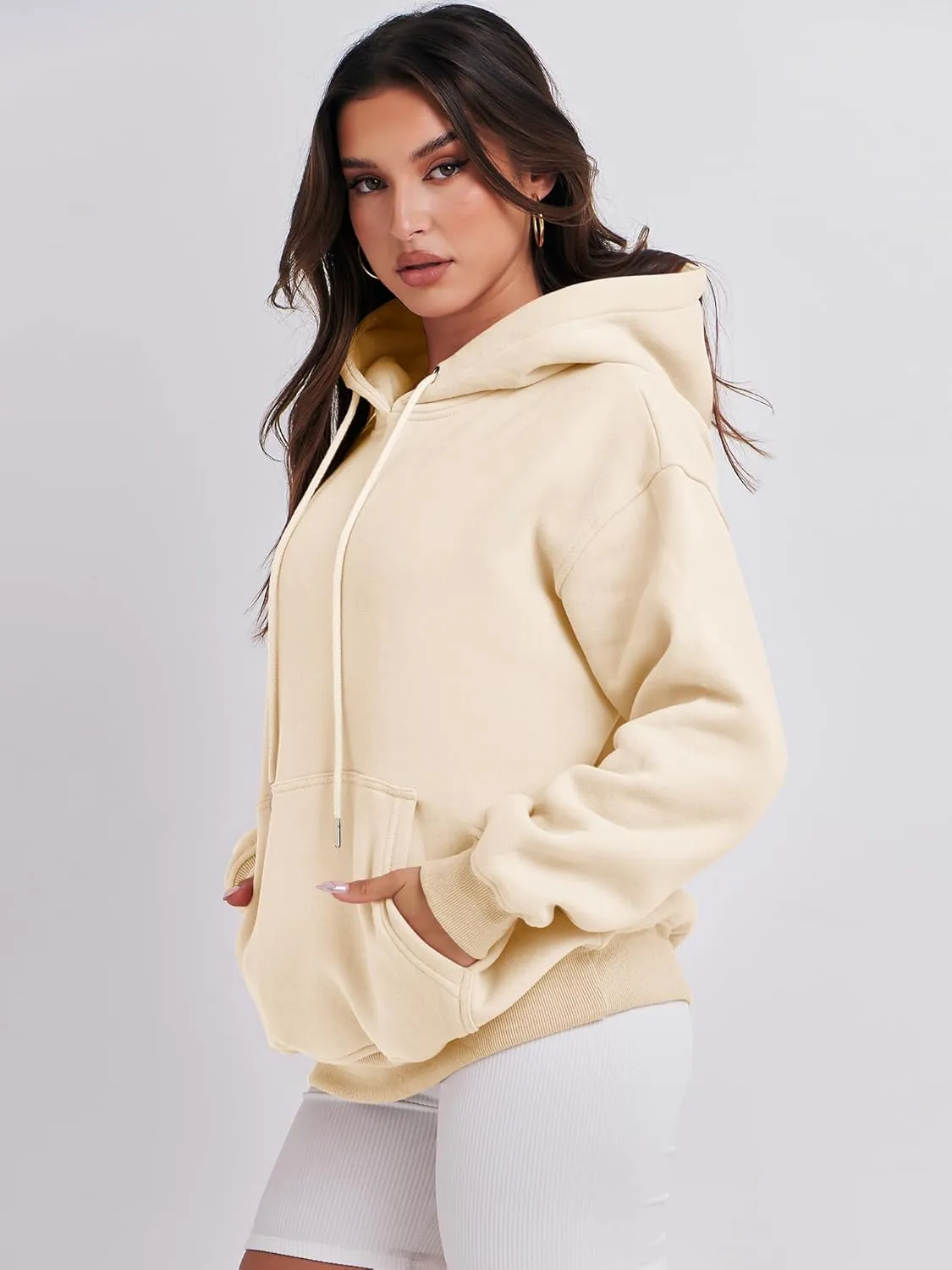 ANRABESS Women's Oversized Fleece Hoodies Basic Pullover Sweatshirt Fall Fashion 2025 Outfits Trendy Y2k Teens Preppy Clothes