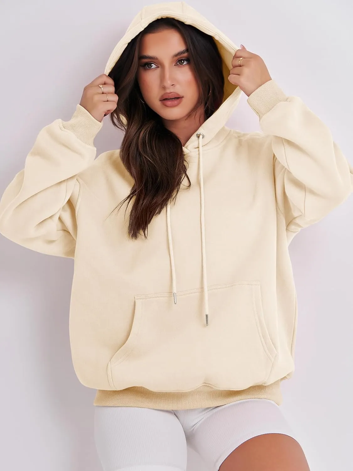 ANRABESS Women's Oversized Fleece Hoodies Basic Pullover Sweatshirt Fall Fashion 2025 Outfits Trendy Y2k Teens Preppy Clothes