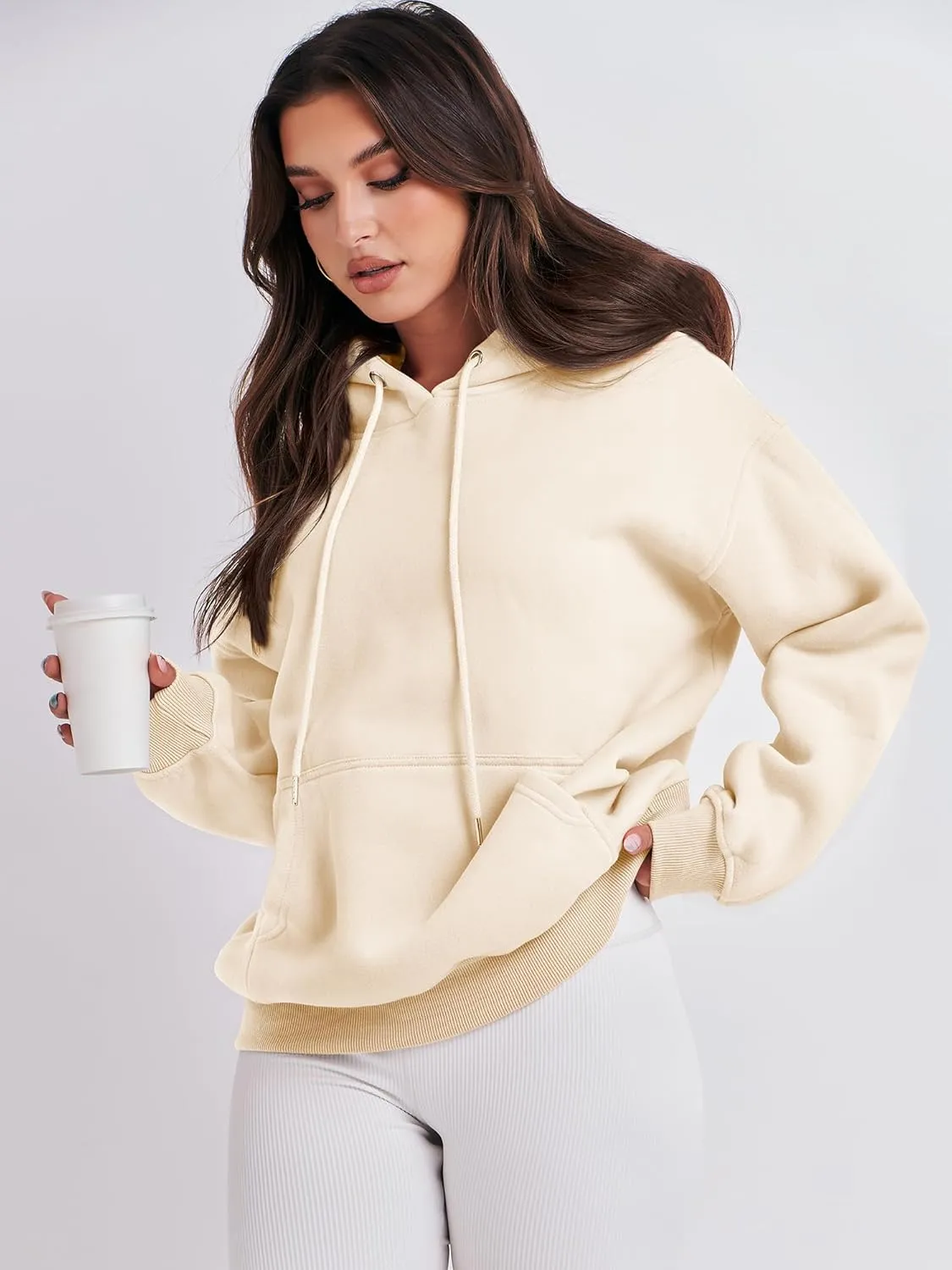 ANRABESS Women's Oversized Fleece Hoodies Basic Pullover Sweatshirt Fall Fashion 2025 Outfits Trendy Y2k Teens Preppy Clothes