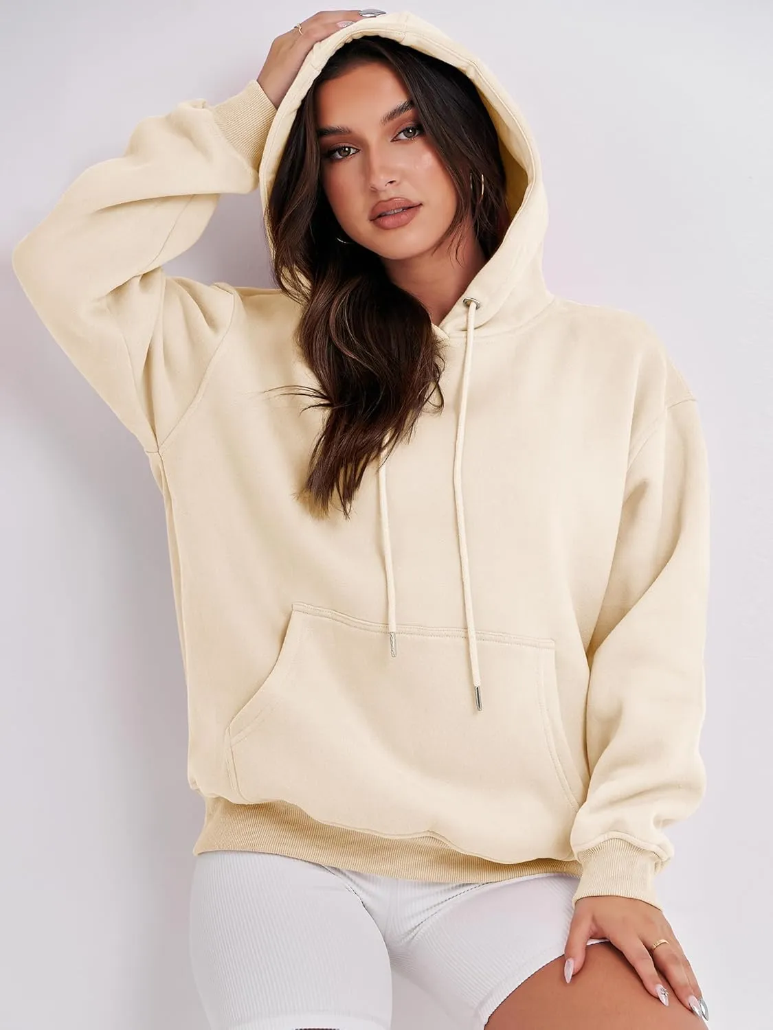 ANRABESS Women's Oversized Fleece Hoodies Basic Pullover Sweatshirt Fall Fashion 2025 Outfits Trendy Y2k Teens Preppy Clothes
