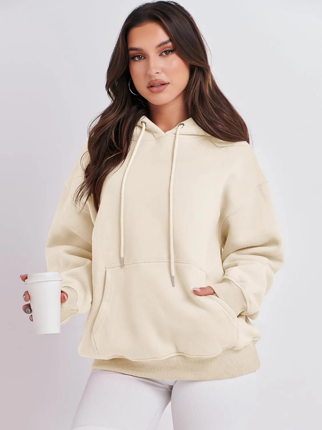 ANRABESS Women's Oversized Fleece Hoodies Basic Pullover Sweatshirt Fall Fashion 2025 Outfits Trendy Y2k Teens Preppy Clothes