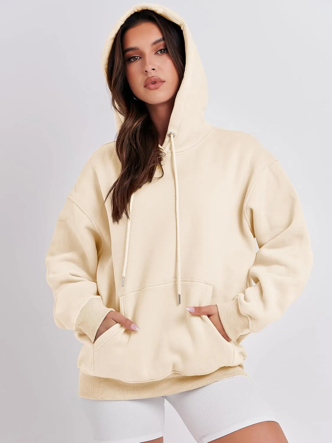 ANRABESS Women's Oversized Fleece Hoodies Basic Pullover Sweatshirt Fall Fashion 2025 Outfits Trendy Y2k Teens Preppy Clothes