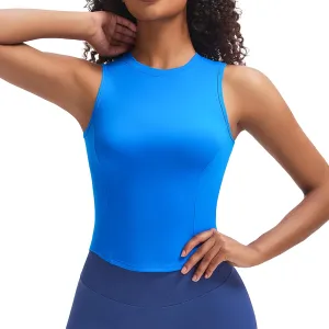 Aoxjox Women's Sleeveless Tank Tops GEO Workout Gym Yoga Curve Longline Crop Top