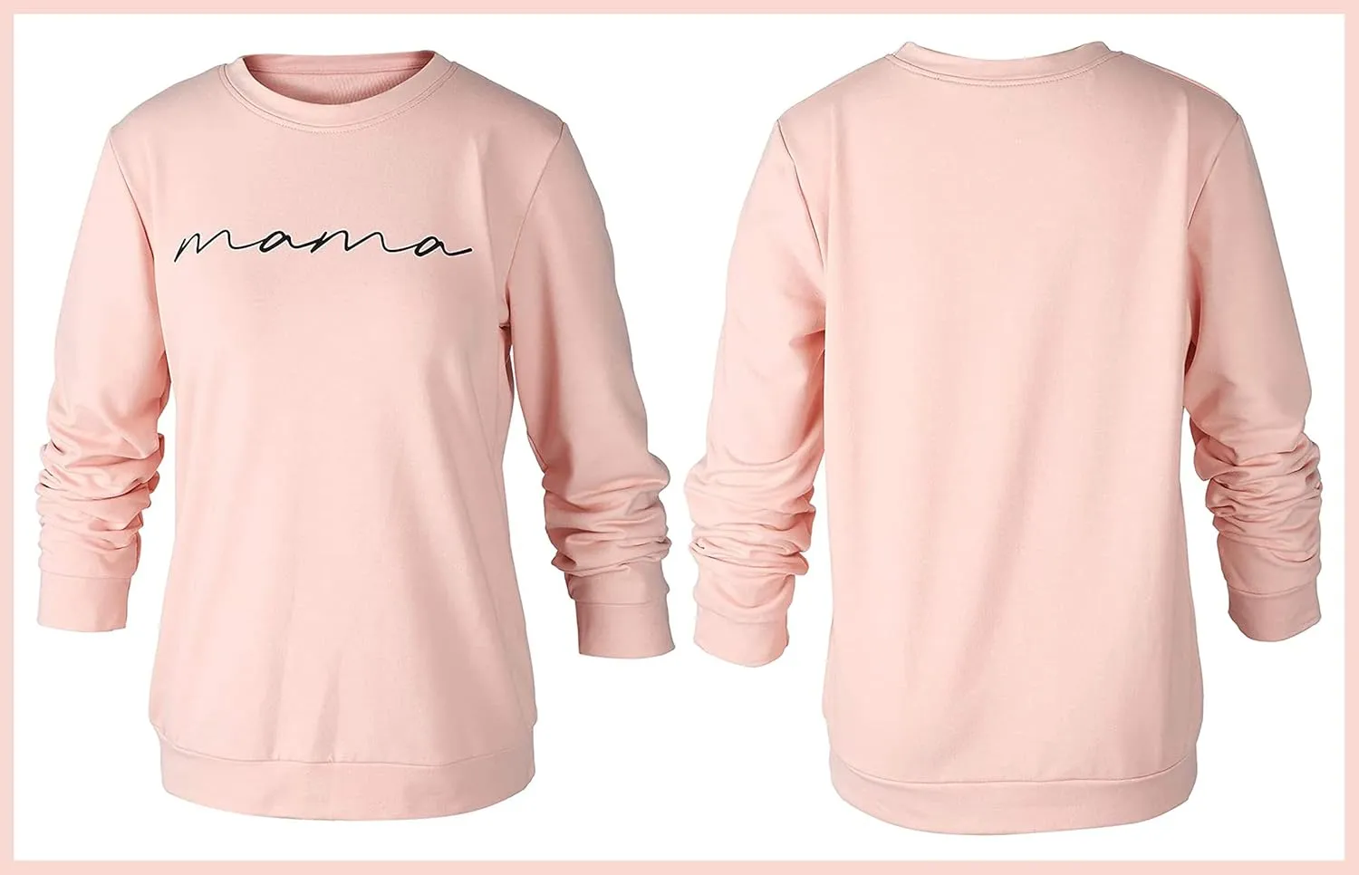 ASTANFY Womens Crewneck Sweatshirt Mama Letter Print Long Sleeve Loose Fashion Pullover Top