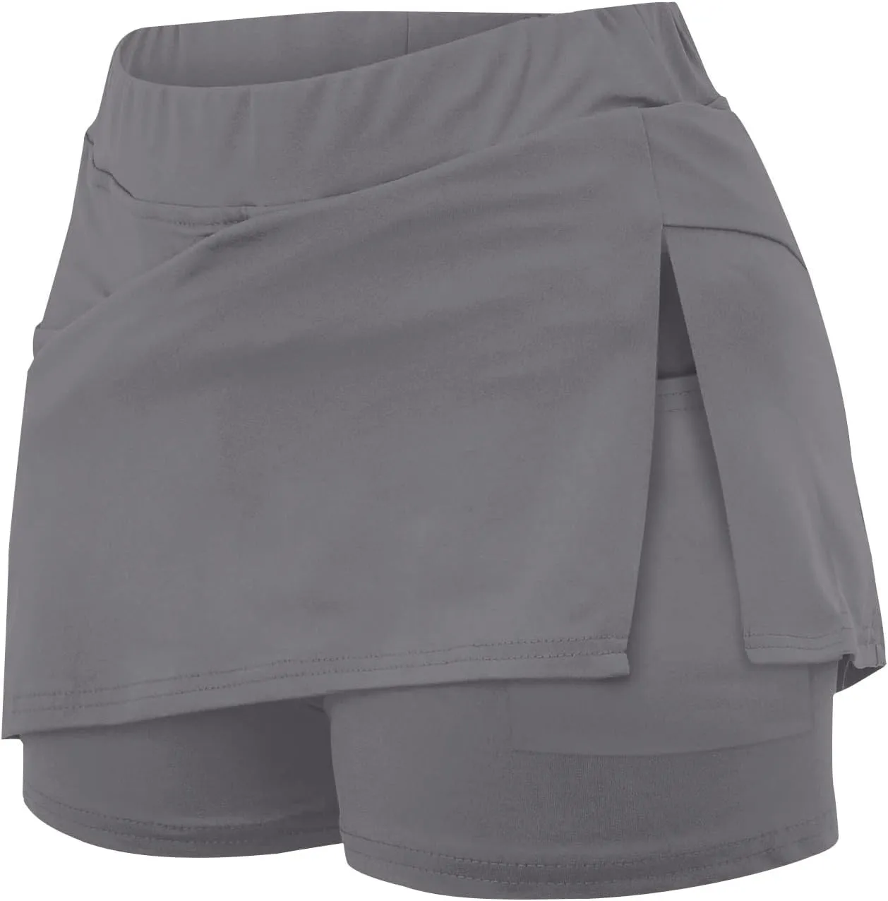 Athletic Skorts for Women Hight Waist Summer Workout Skirts Soft Side Split Tennis Yoga Skinny Shorts with Pockets