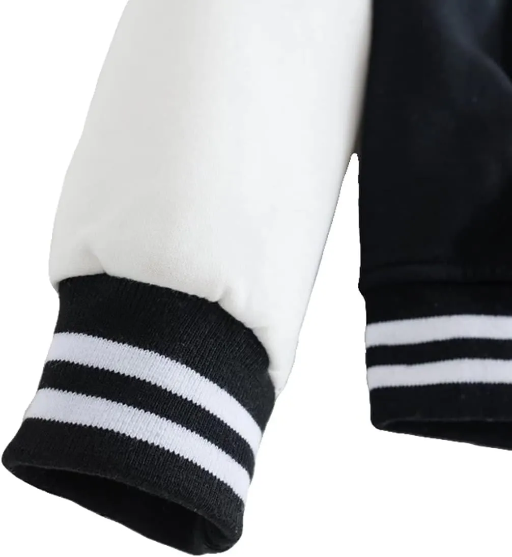 babyhealthy Women's Men's Varsity Baseball Jacket Casual Letterman Bomber Jacket Windbreaker Lightweight Jacket Coat