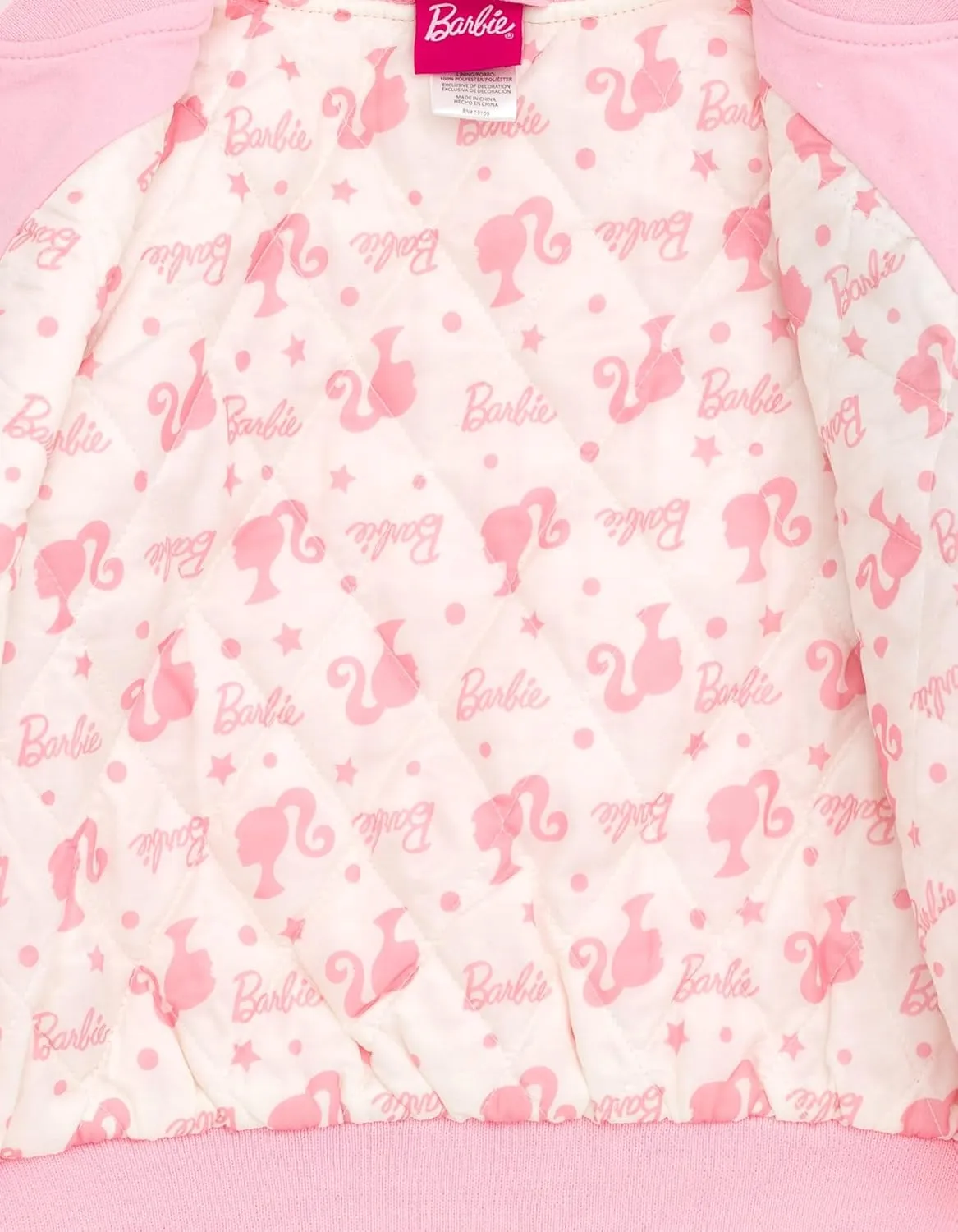 Barbie Girls French Terry Varsity Bomber Jacket Little Kid to Big