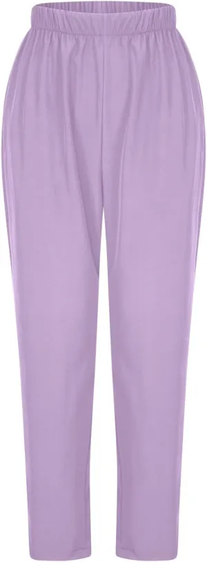 Binmer Women's Straight Leg Long Pants 2024 Summer Dressy Fashion Elastic High Waist Casual Trousers Solid Pull On Work Pants