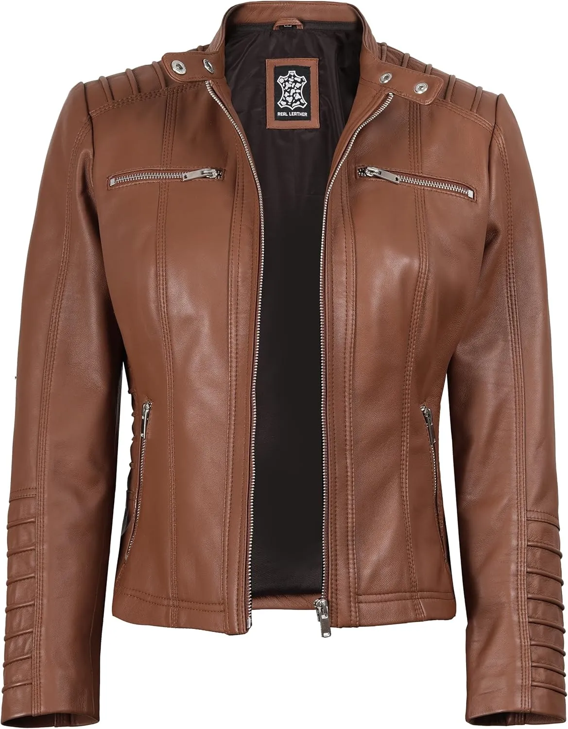 Blingsoul Leather Jacket Women - Real Lambskin Womens Leather Jackets with Removable Hood