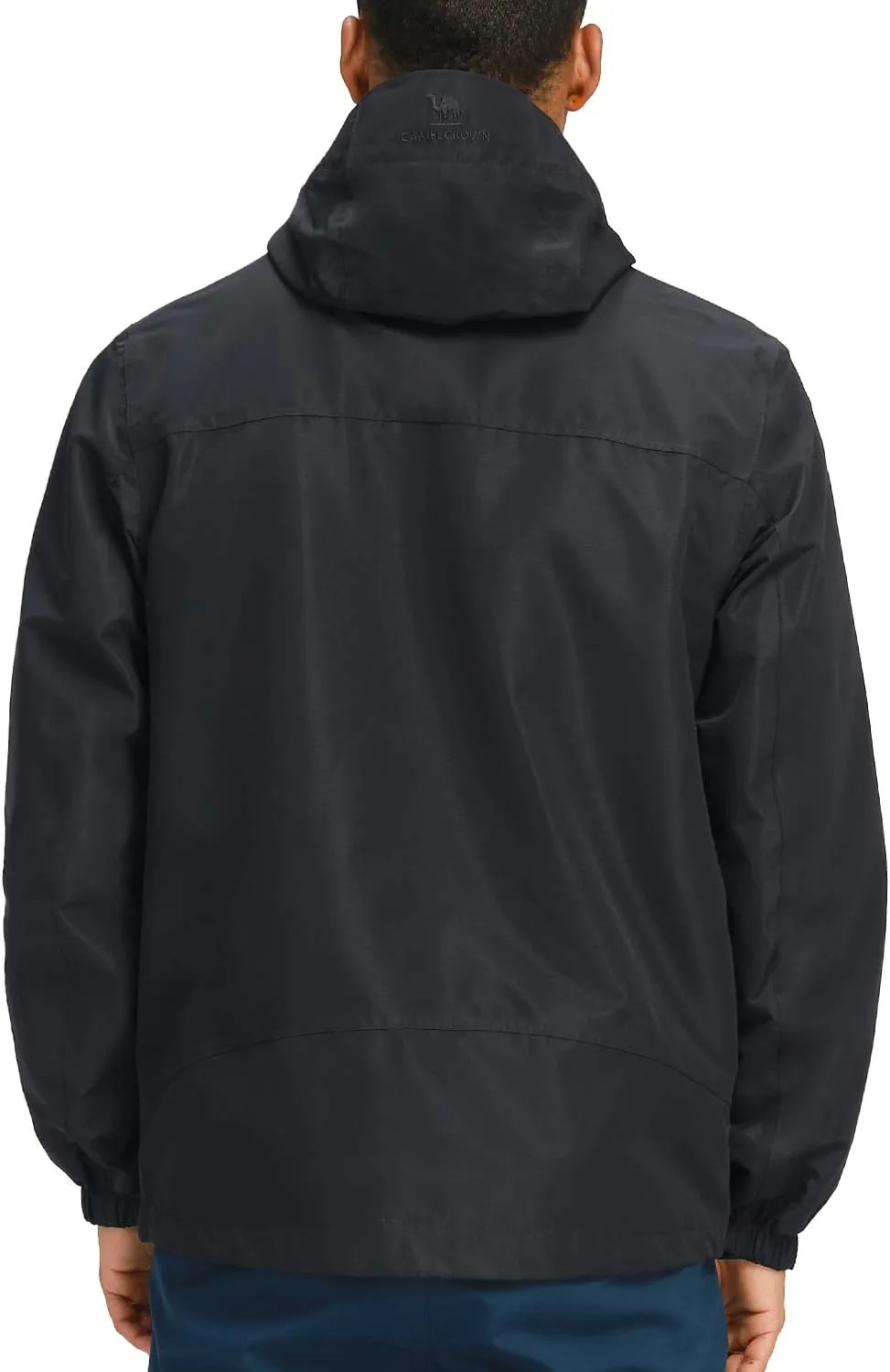 CAMEL CROWN Men's Waterproof Shell Jacket Windbreaker Hooded Rain Coat for Outdoor Hiking Climbing Traveling