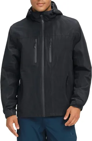 CAMEL CROWN Men's Waterproof Shell Jacket Windbreaker Hooded Rain Coat for Outdoor Hiking Climbing Traveling