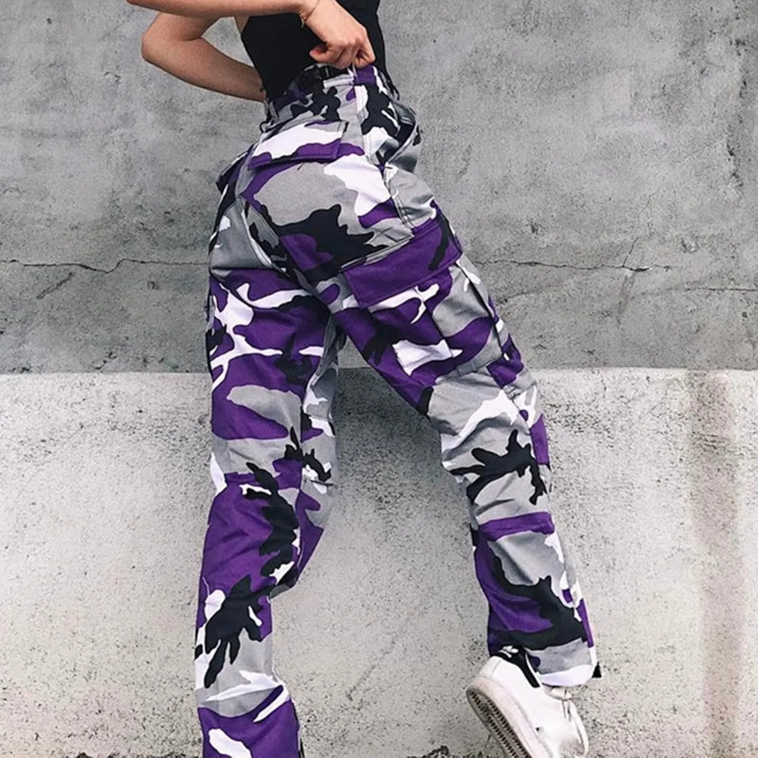 Camo Cargo Pants for Women Fashion Y2K High Waist Military Army Cargo Pants Sweatpants with Pockets Jogger Trousers