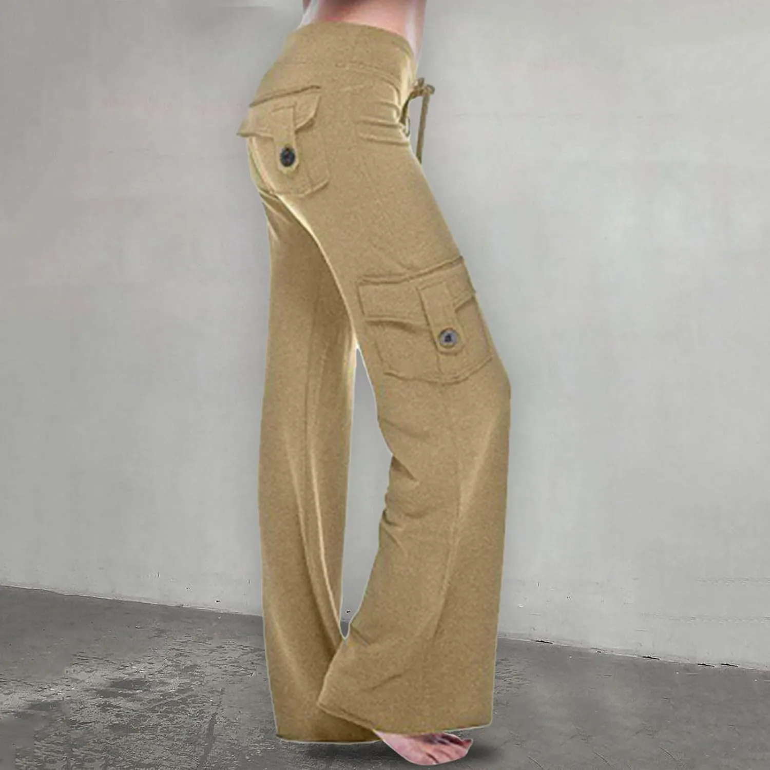 Cargo Pants for Women 2024 Plus Size Stretch High Waist Wide Leg Trouser Casual Comfy Yoga Workout with Pockets