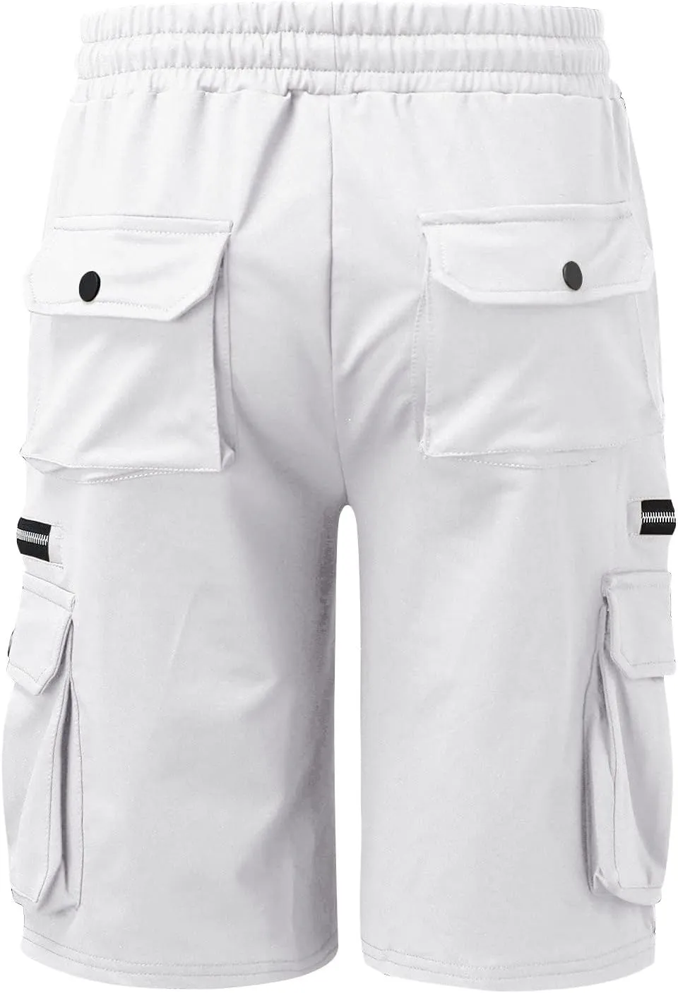 Cargo Shorts for Men Loose Fit Elastic Waist Drawstring Casual Work Shorts with Multi Pockets Twill Outdoor Hiking Shorts