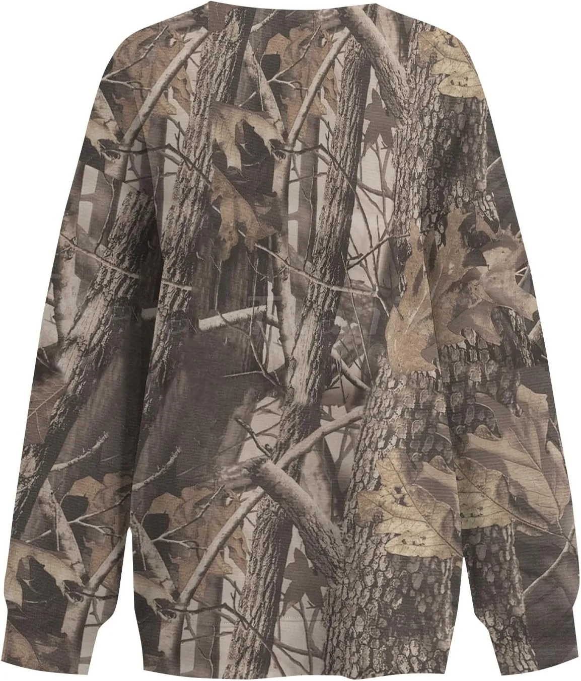 ChicCrate Womens Camo Hoodie Oversized Crewneck Sweatshirts Long Sleeve Loose Fit Pullover Maple Leaf Print Tops Y2K Blouse