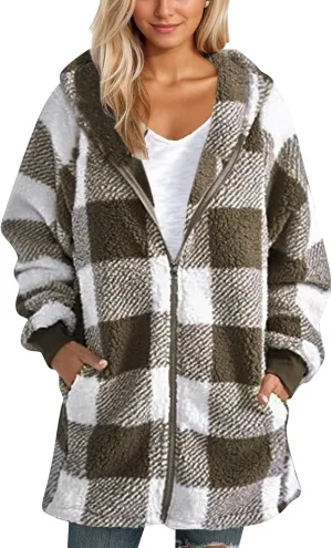 ChicCrate Womens Plaid Shacket Jacket 2025 Fall Winter Clothes Fashion Outfits Long Sleeve Coats