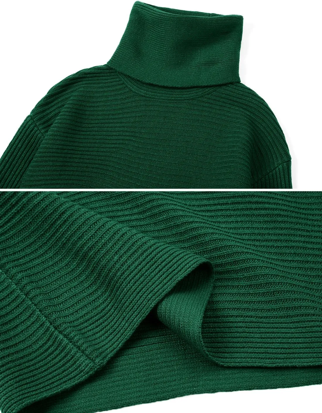 chouyatou Women's Turtleneck 2 Piece Outfits Ribbed Knit Sweater Midi Pencil Skirt Set