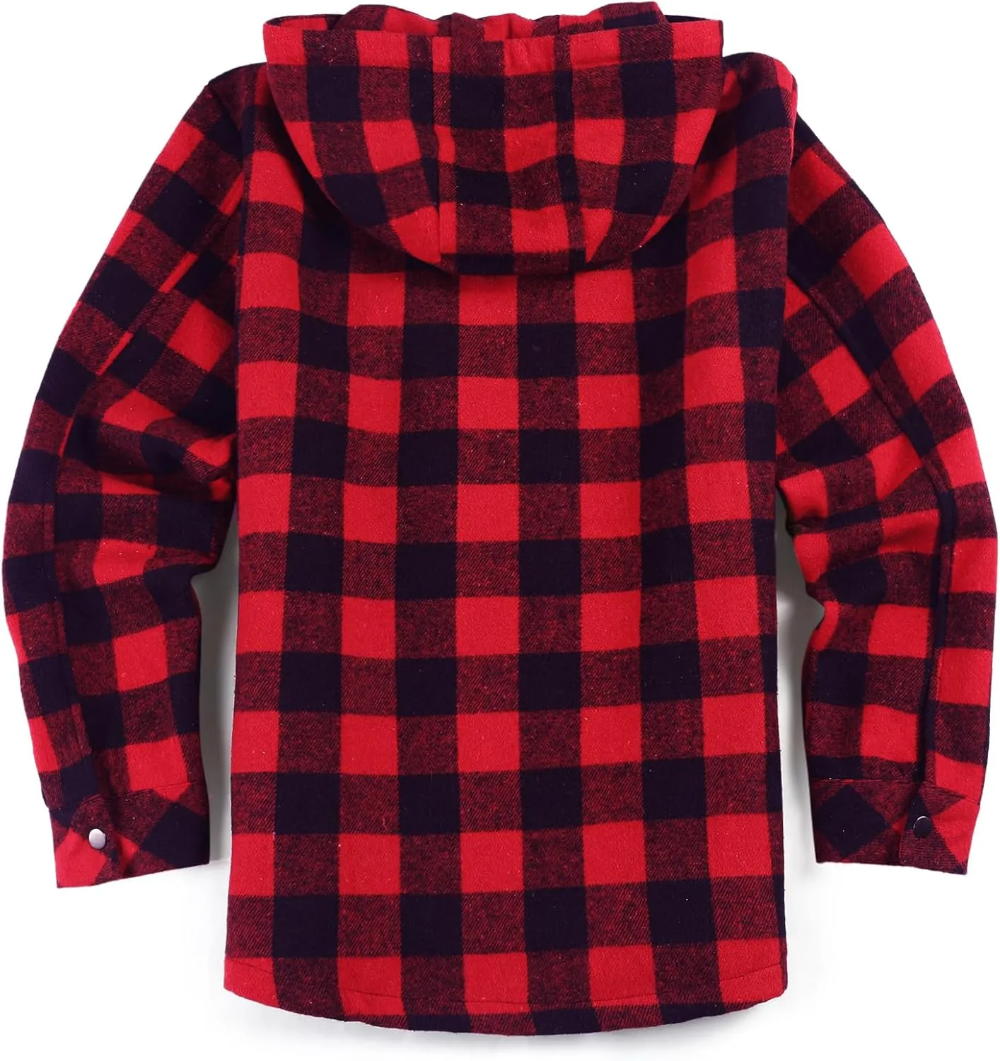 COOFANDY Men's Flannel Fleece Jacket Sherpa Lined Shirt Jacket Plaid Zip Up Hoodie Soft Warm Coat with Hood