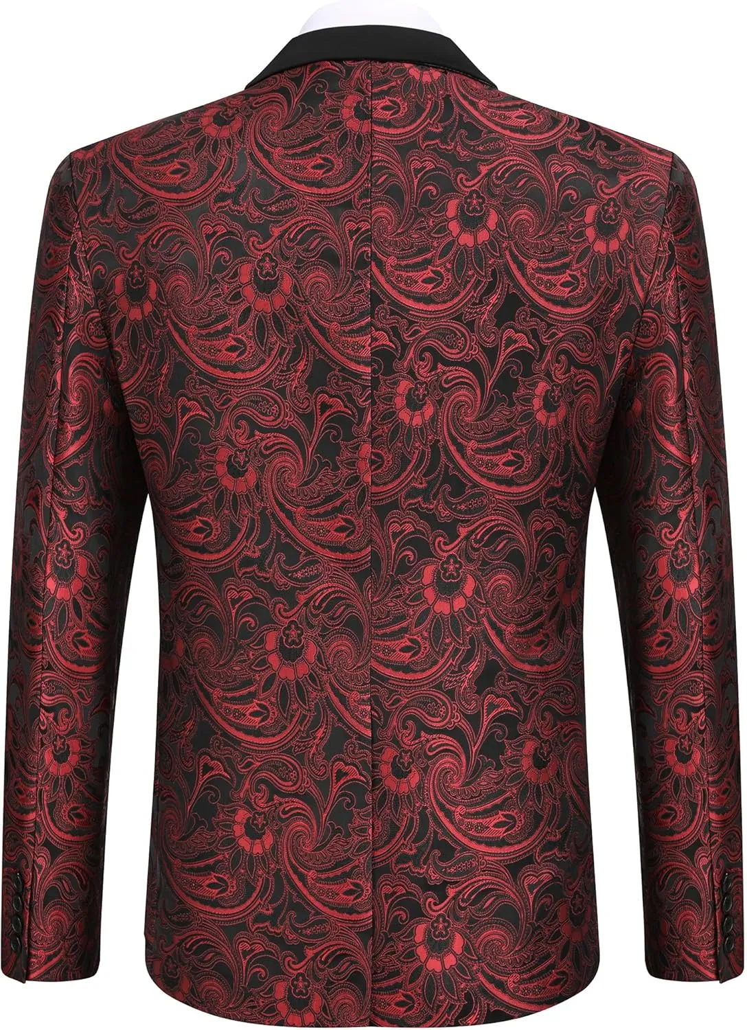 COOFANDY Men's Paisley Tuxedo Jacket One Button Dress Suit Jacket Floral Blazer for Dinner Party Prom Wedding