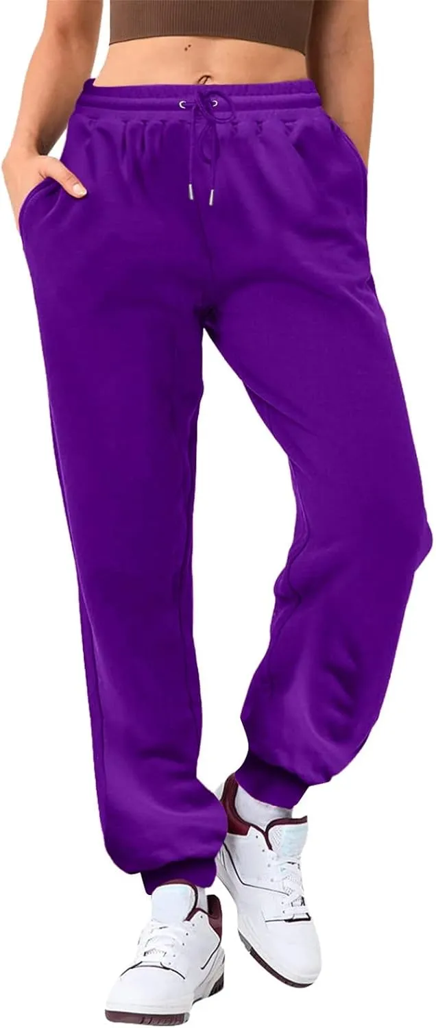 cooki Sweatpants Women Baggy Womens Sweatpants with Pockets Cinch Bottom Drawstring Elastic Waist Pants Athletic Yoga Joggers