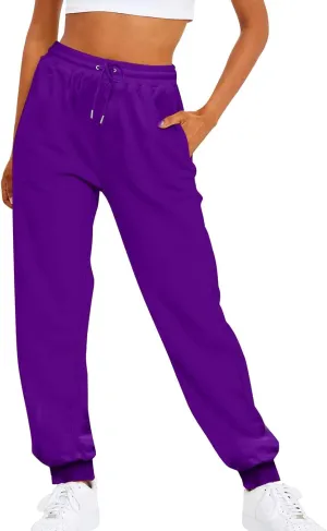 cooki Sweatpants Women Baggy Womens Sweatpants with Pockets Cinch Bottom Drawstring Elastic Waist Pants Athletic Yoga Joggers