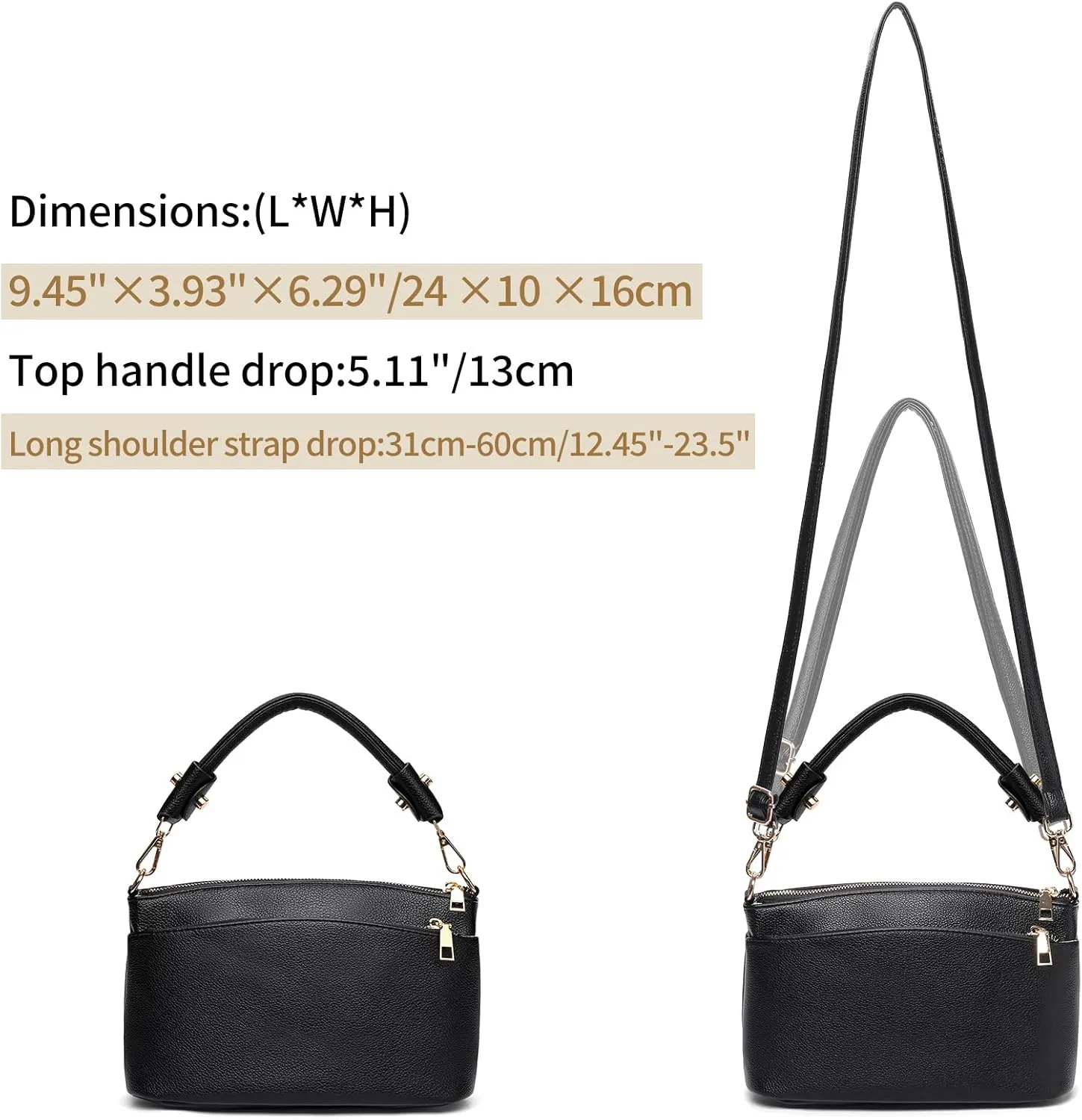 Crossbody Bag for Women, Vegan Leather Top Handle Handbags Small Shoulder Purse