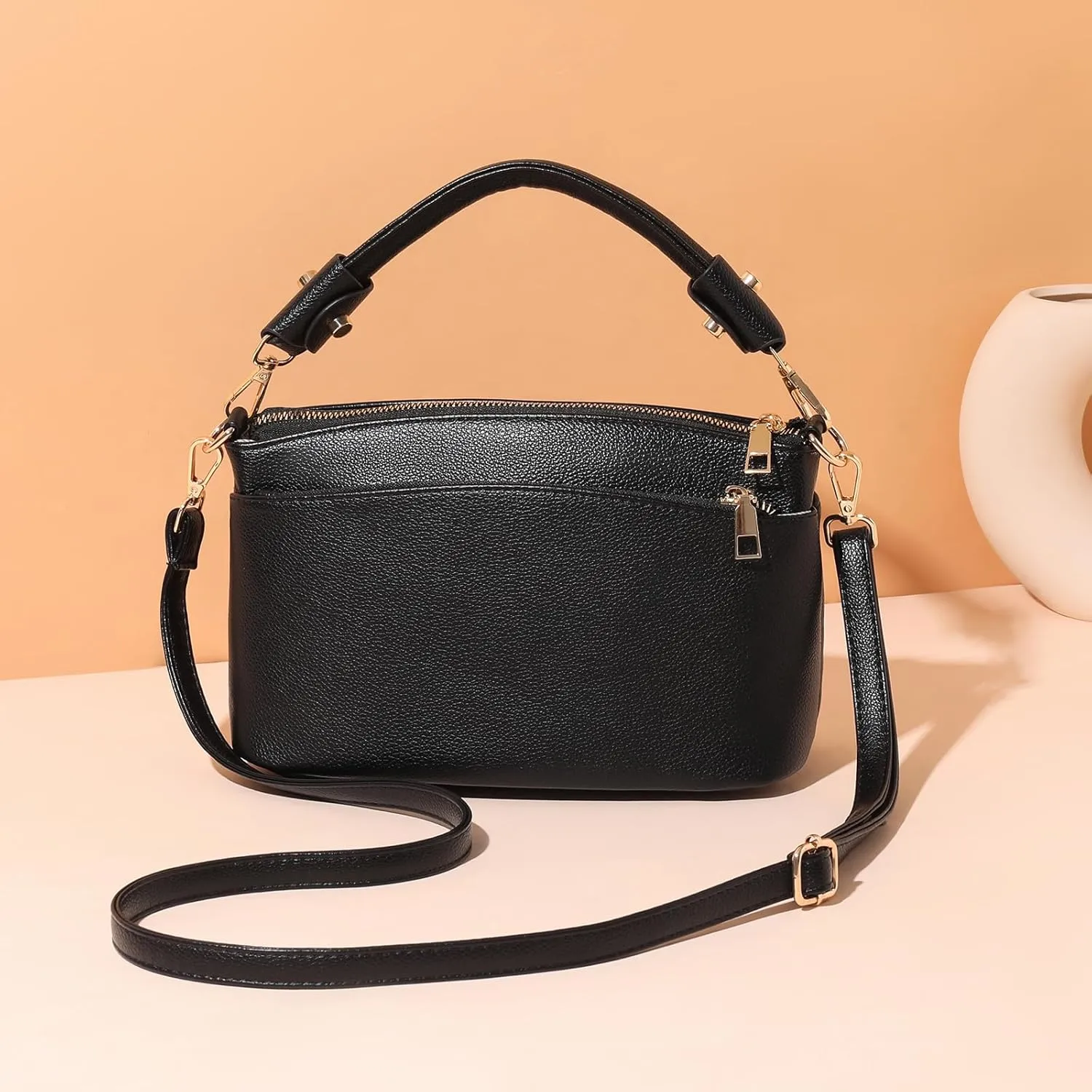 Crossbody Bag for Women, Vegan Leather Top Handle Handbags Small Shoulder Purse