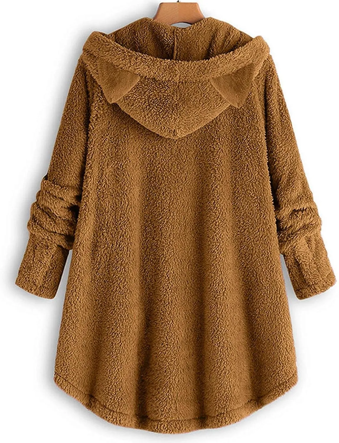 Cute Winter Coats for Women Fleece Oversized Hoodies Sherpa Jacket Plus Size Teddy Coats Button Down Casual Outwear