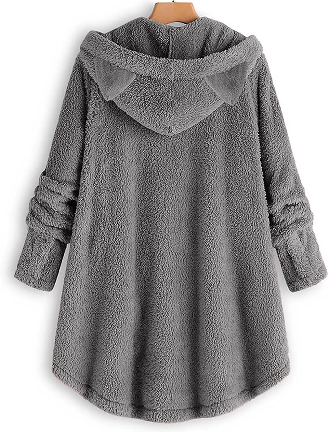 Cute Winter Coats for Women Fleece Oversized Hoodies Sherpa Jacket Plus Size Teddy Coats Button Down Casual Outwear