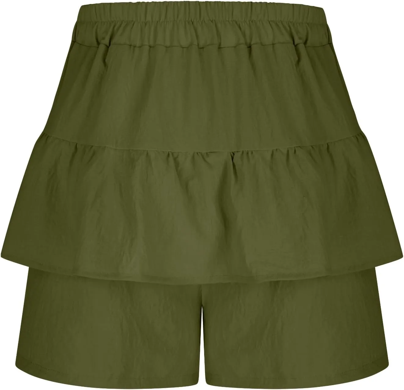 DDAPJ pyju Ruffle Shorts for Women 2025 Trendy Casual Mini Skirt Wide Leg High Waisted Shorts Flowy Skort for Summer