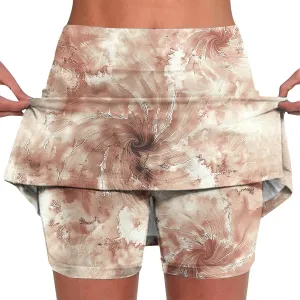DDAPJ pyju Tie Dye Skorts for Woman Fashion High Waisted Women's Tennis Golf Skirts Plus Size Athletic Skirt with Shorts