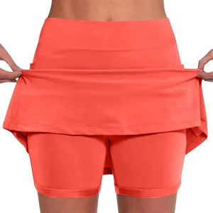 DDAPJ pyju Womens Summer Casual Skorts Plus Size Athletic Golf Tennis Skirts High Waisted Shorts Running Gym Yoga Outfits