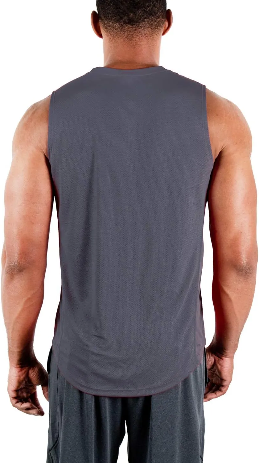 DEVOPS 3 Pack Men's Muscle Shirts Sleeveless Dry Fit Gym Workout Tank Top
