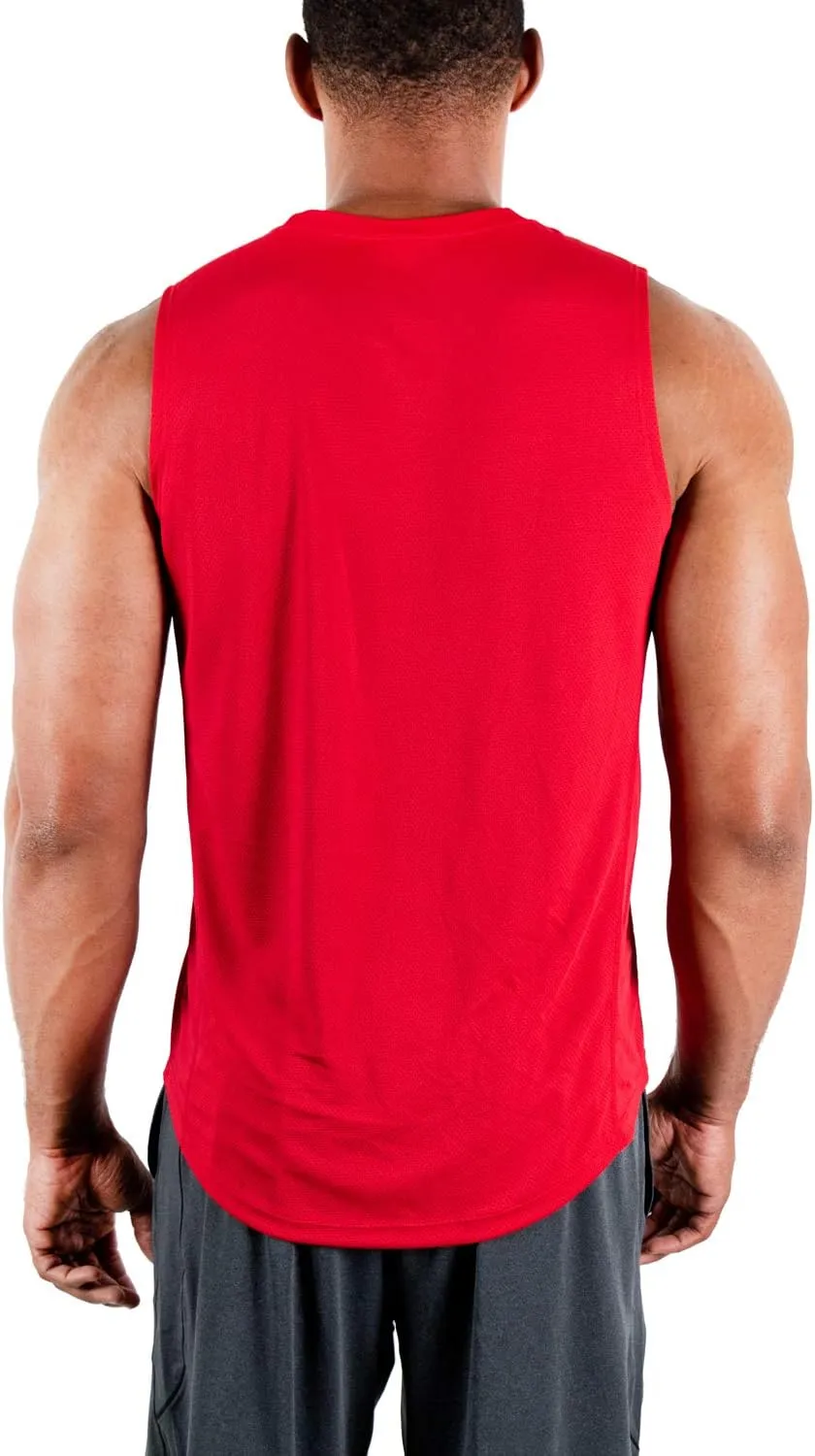DEVOPS 3 Pack Men's Muscle Shirts Sleeveless Dry Fit Gym Workout Tank Top