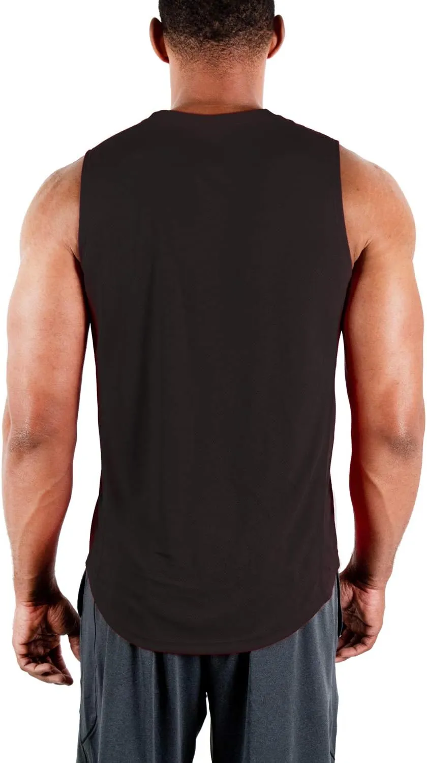 DEVOPS 3 Pack Men's Muscle Shirts Sleeveless Dry Fit Gym Workout Tank Top