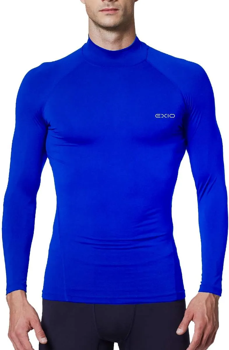EXIO Mens Mock Compression Baselayer Top Cool Dry Long-Sleeve Shirt EX-T02