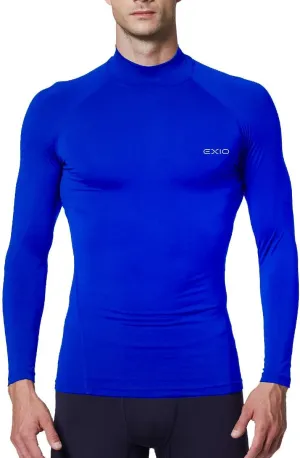 EXIO Mens Mock Compression Baselayer Top Cool Dry Long-Sleeve Shirt EX-T02