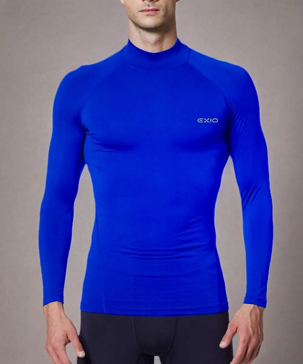 EXIO Mens Mock Compression Baselayer Top Cool Dry Long-Sleeve Shirt EX-T02