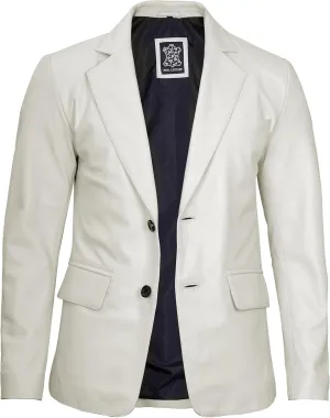 fjackets Leather Blazer for Men - Black & Brown Real Lambskin Casual Men's Leather Jacket Coats