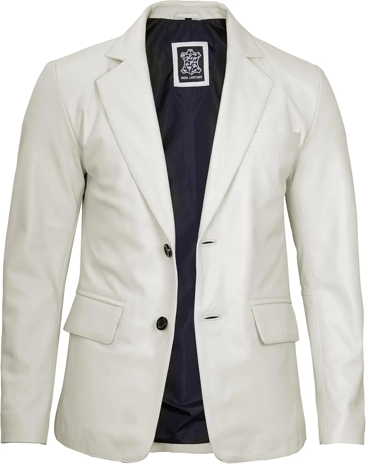 fjackets Leather Blazer for Men - Black & Brown Real Lambskin Casual Men's Leather Jacket Coats