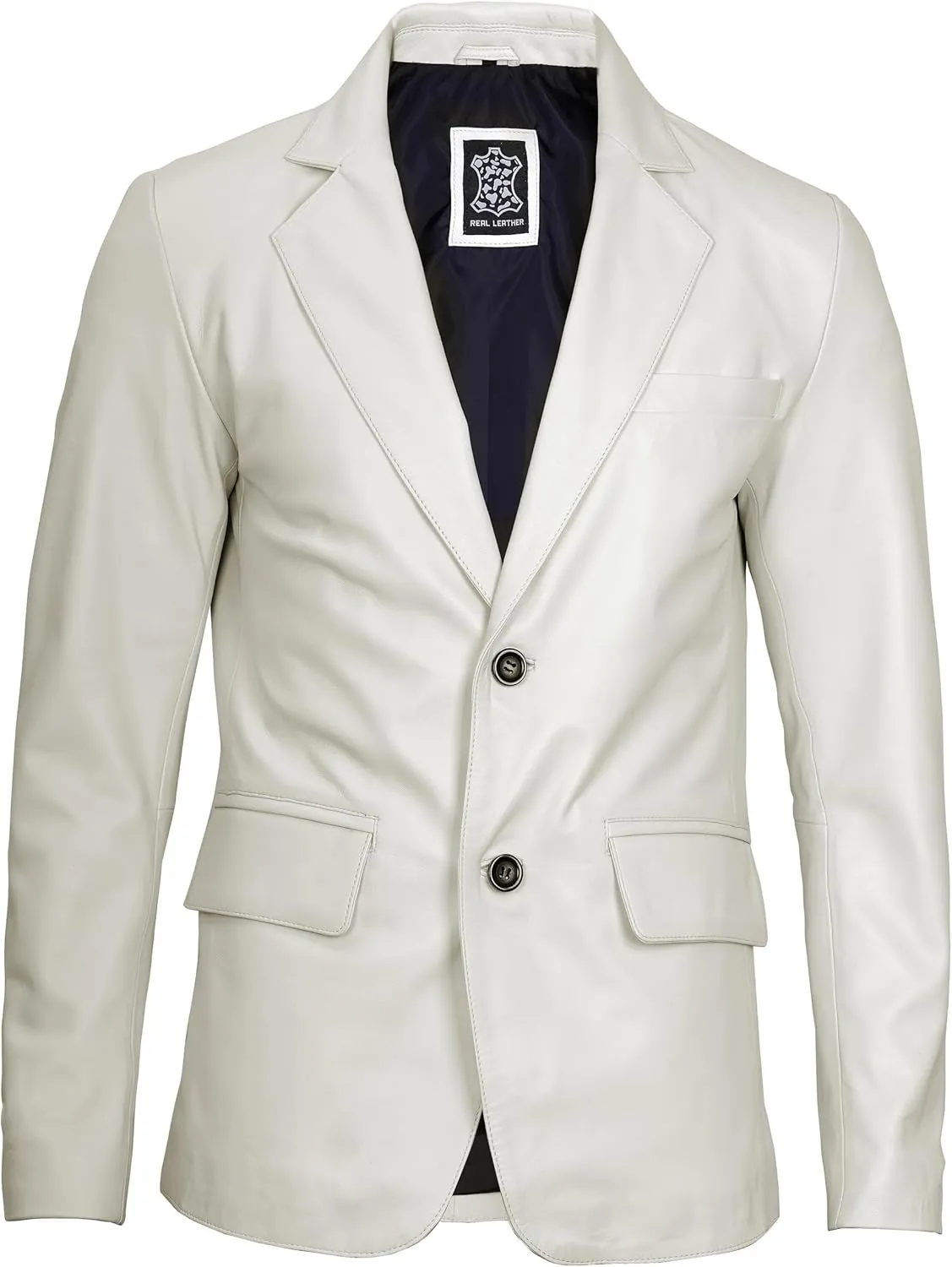fjackets Leather Blazer for Men - Black & Brown Real Lambskin Casual Men's Leather Jacket Coats