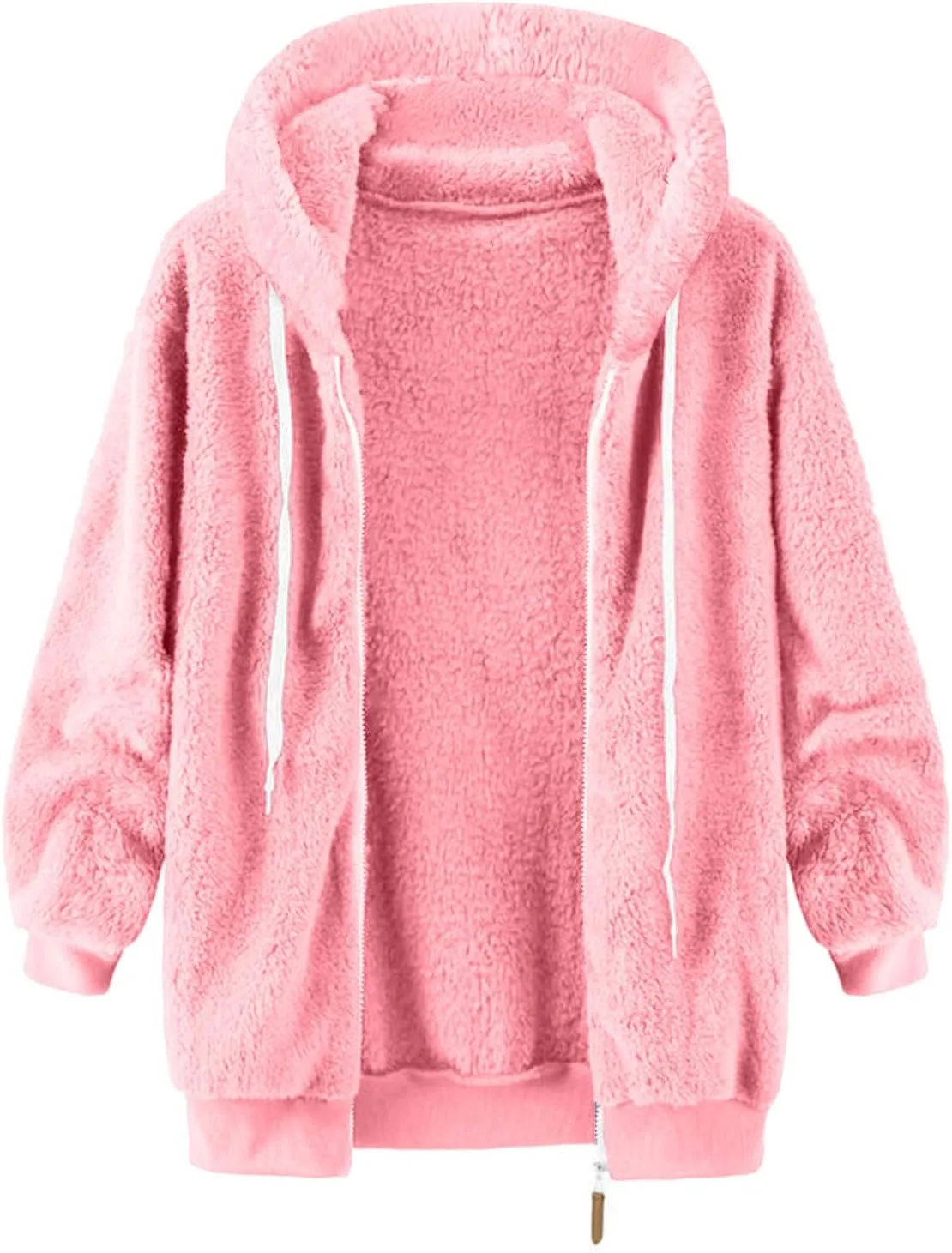 Fleece Jacket for Women Winter Sherpa Jacket Fuzzy Hoodie Jacket Zip Up Fleece Jacket Plus Size Warm Jacket
