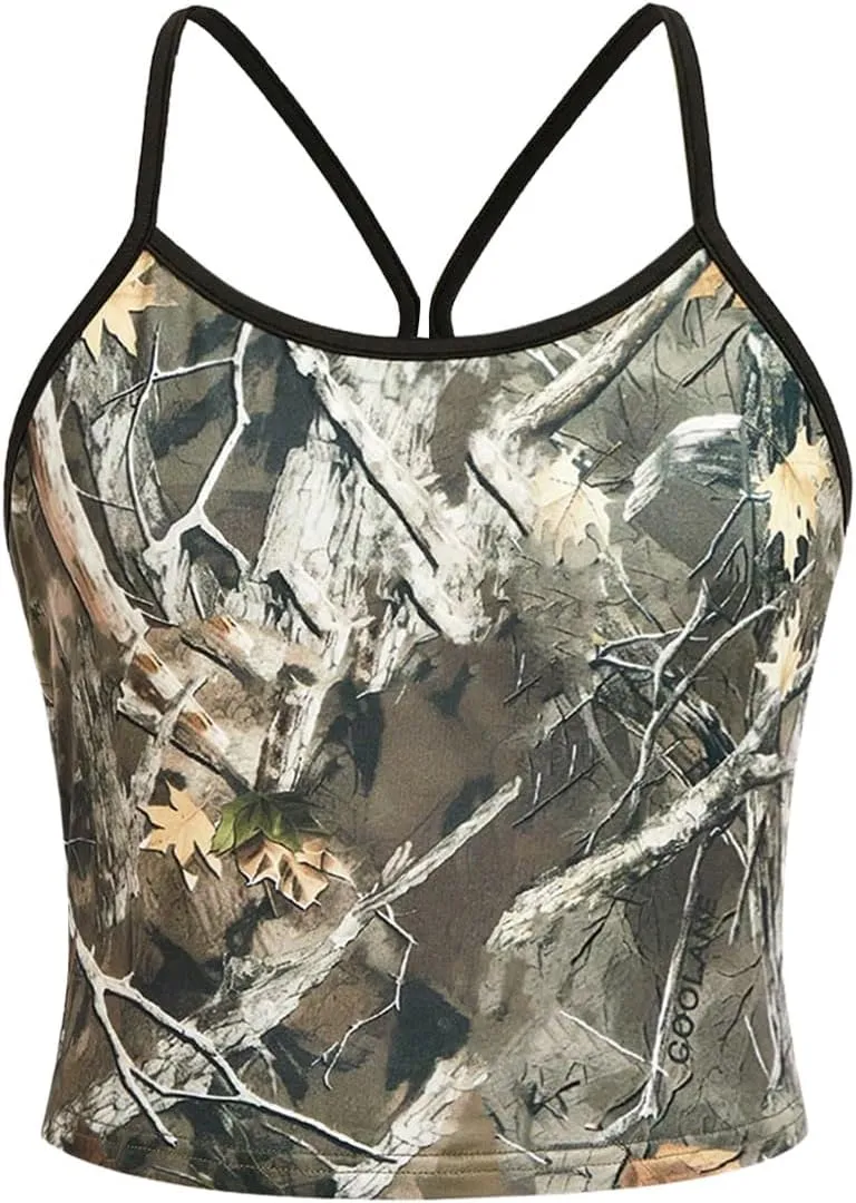 Floerns Girl's Camo Print Racer Back Sleeveless Kids Camisole Athletic Cami Tank Top