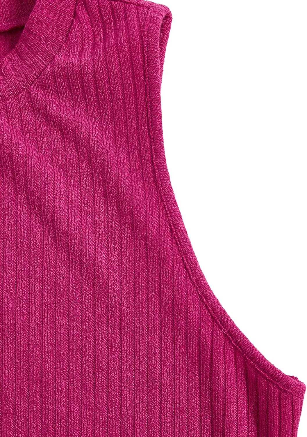 Floerns Women's 2 Piece Sleeveless Rib Knit Round Neck Camisole Tank Top