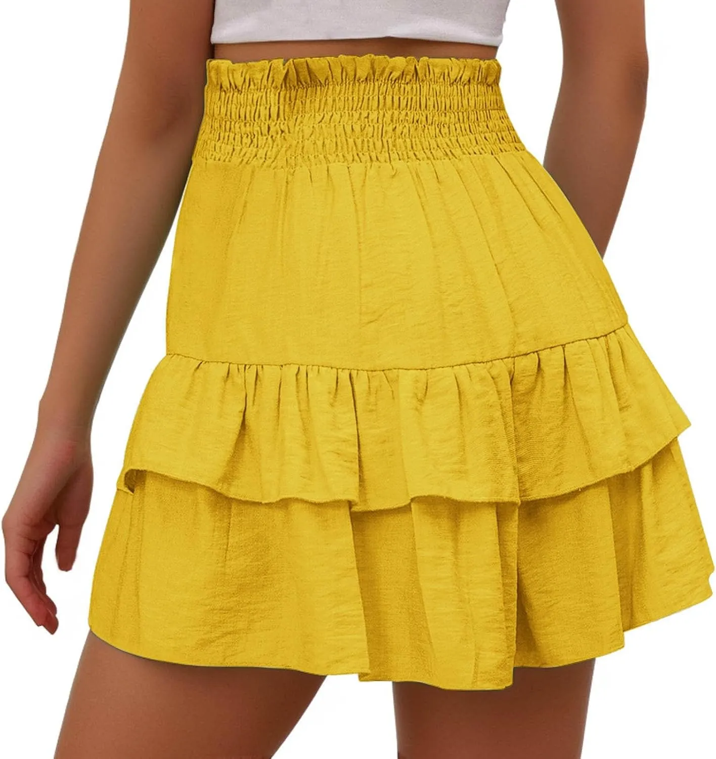 Flowy Shorts for Women 2025 Summer Pleated Shorts Pants Casual Dressy High Waisted Ruffle Short