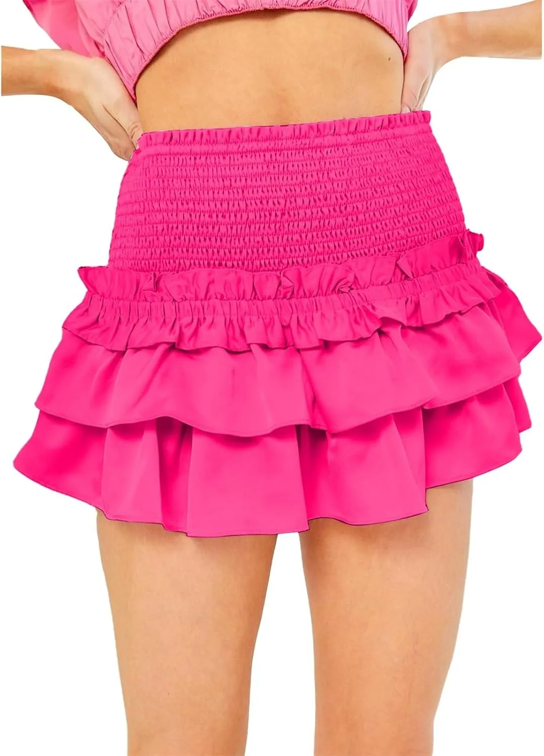 Flowy Shorts for Women Ruffle Skorts Mini Skirts High Waisted Teen Gilrs Tennis Skort Summer Shorts Active Workout
